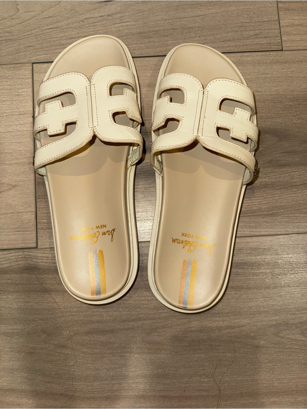 Sam Edelman Cream Cutout Slide Sandals